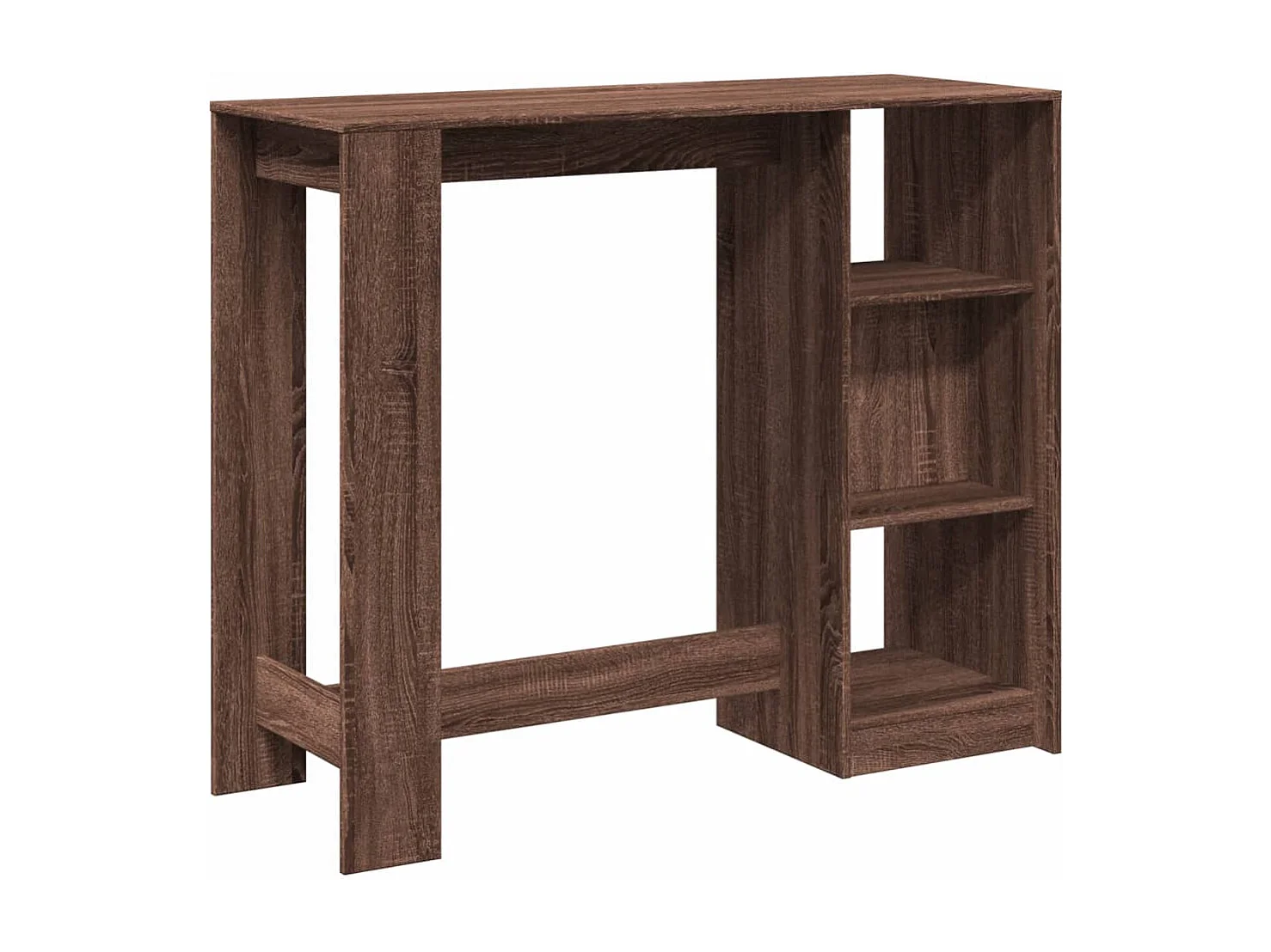 Table de bar avec étagère chêne marron bois d'ingénierie