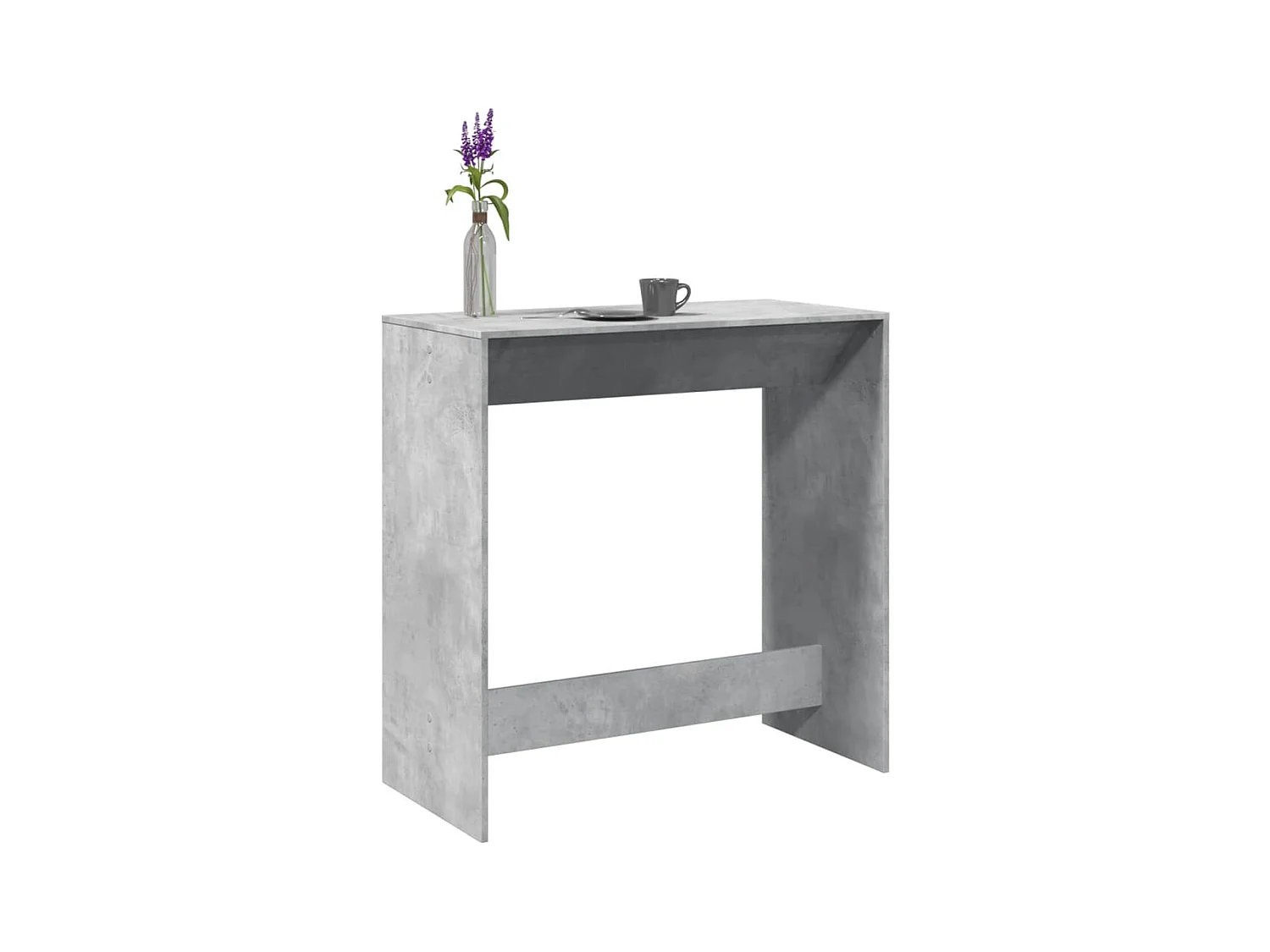 Table de bar gris béton 102x50x103,5 cm bois d'ingénierie