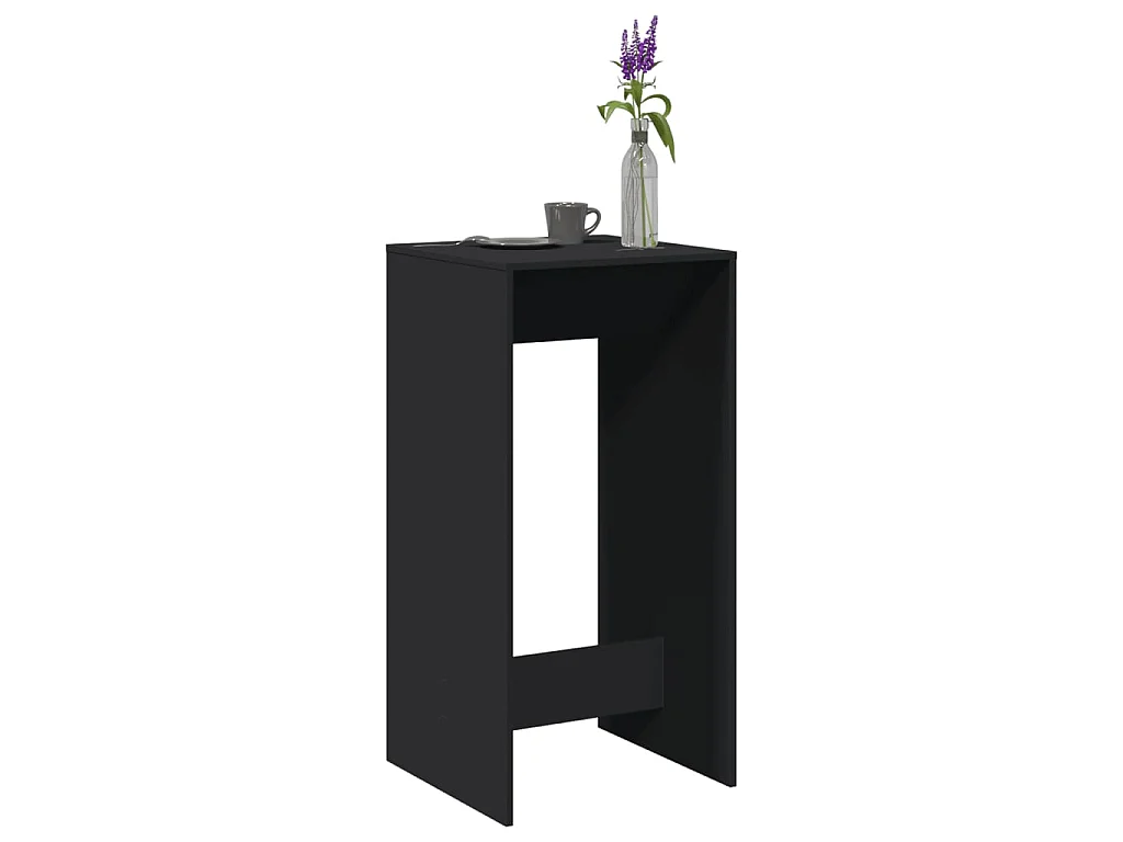 Table de bar noir 51x50x103,5 cm bois d'ingénierie