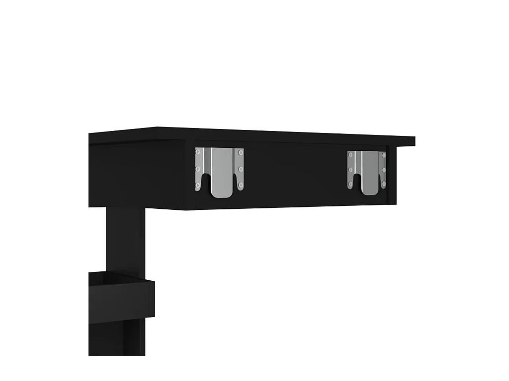 Table de bar murale Noir 102x45x103,5 cm Bois d'ingénierie