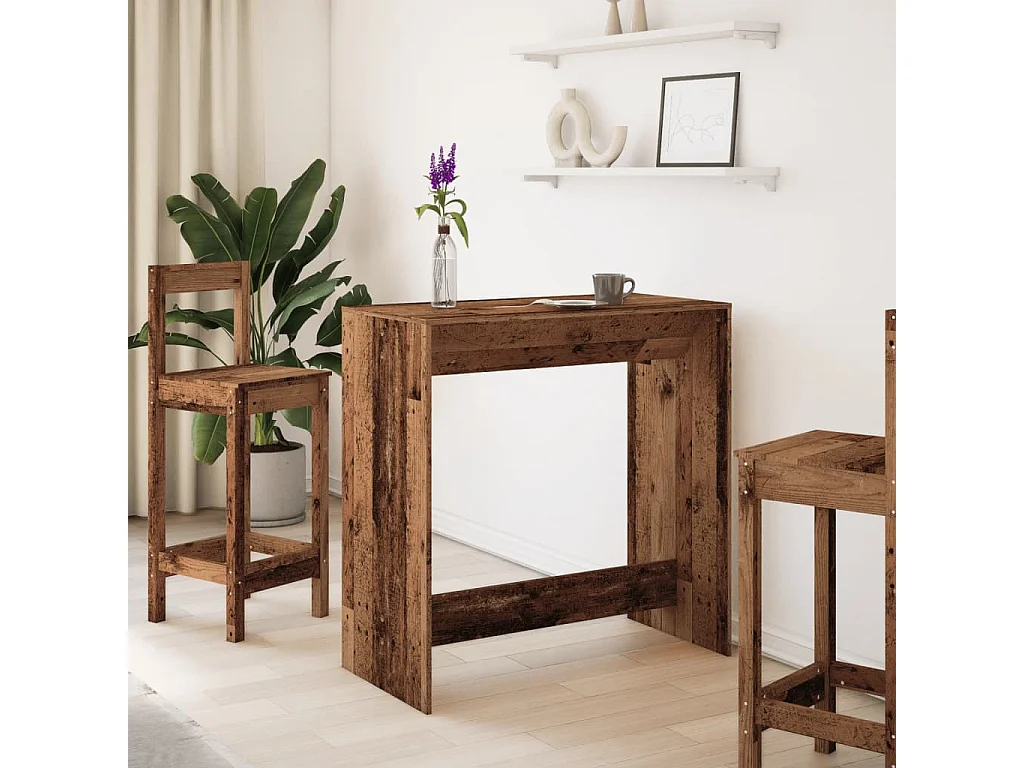 Table de bar vieux bois 102x50x103,5 cm bois d'ingénierie