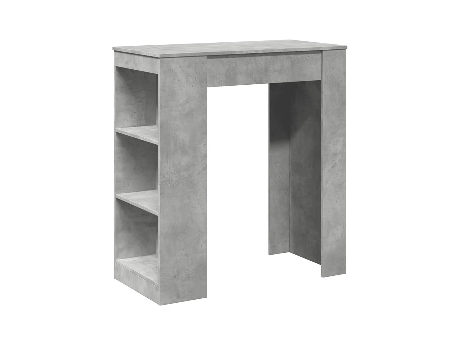 Table de bar avec étagères gris béton bois d'ingénierie
