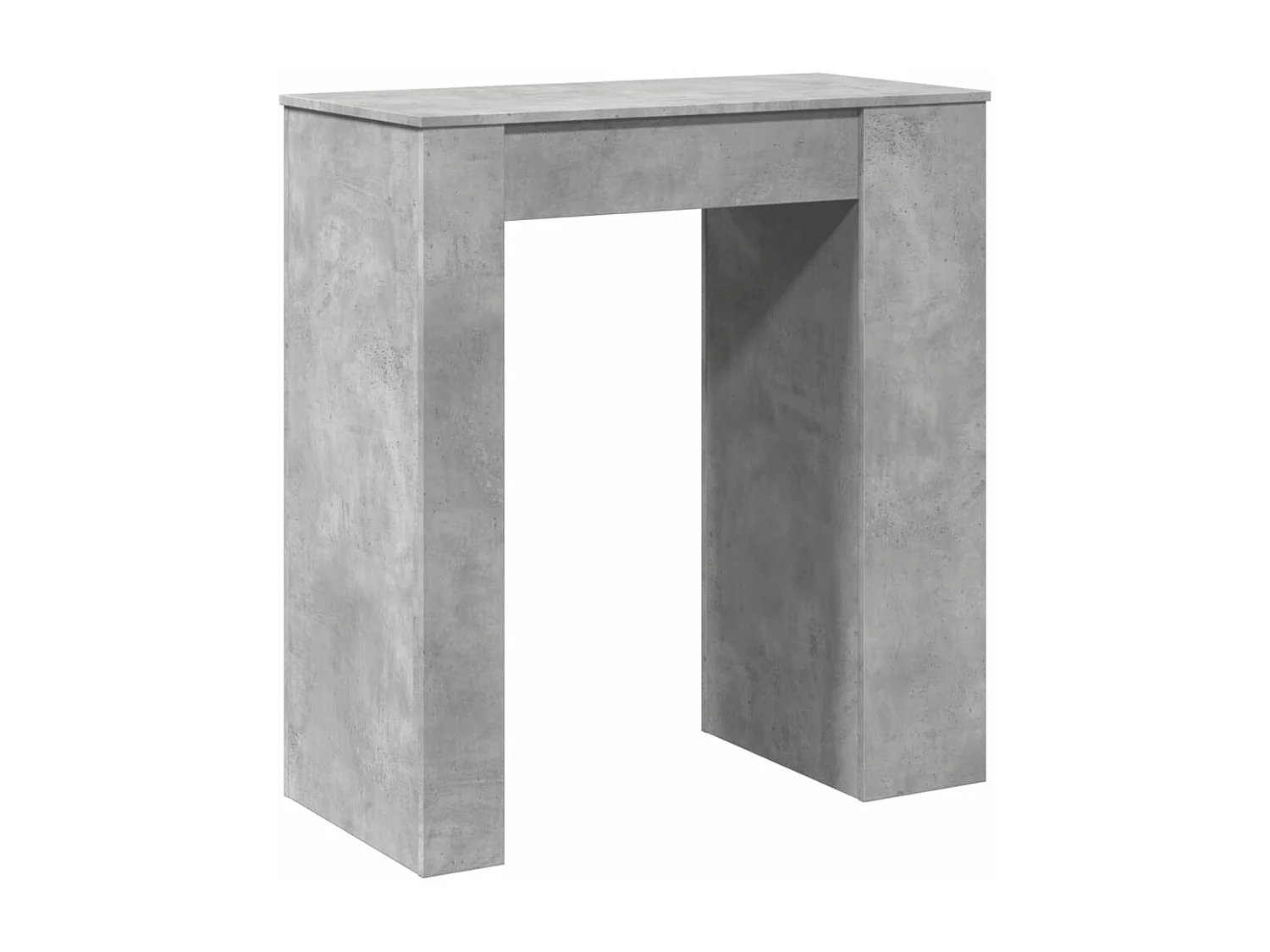 Mesa de bar com prateleiras derivados de madeira cinza cimento