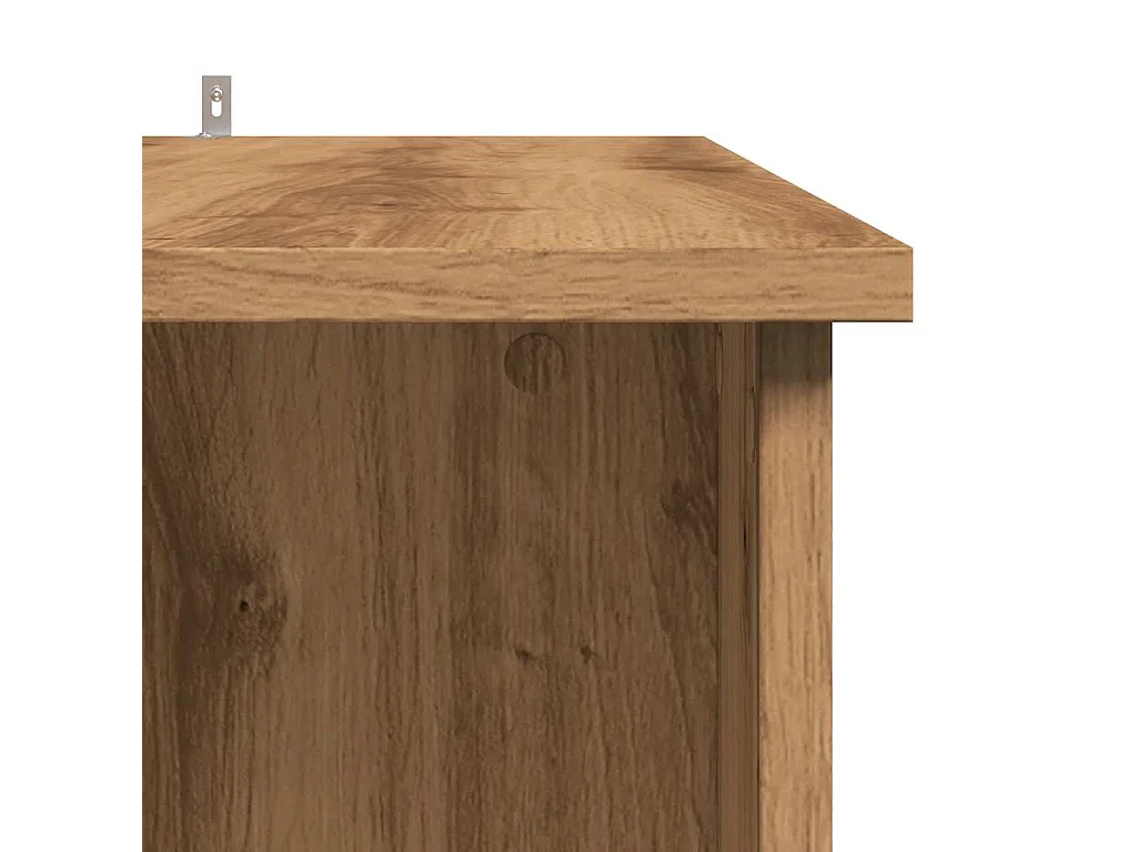 Table de bar avec étagère chêne artisanal bois d'ingénierie