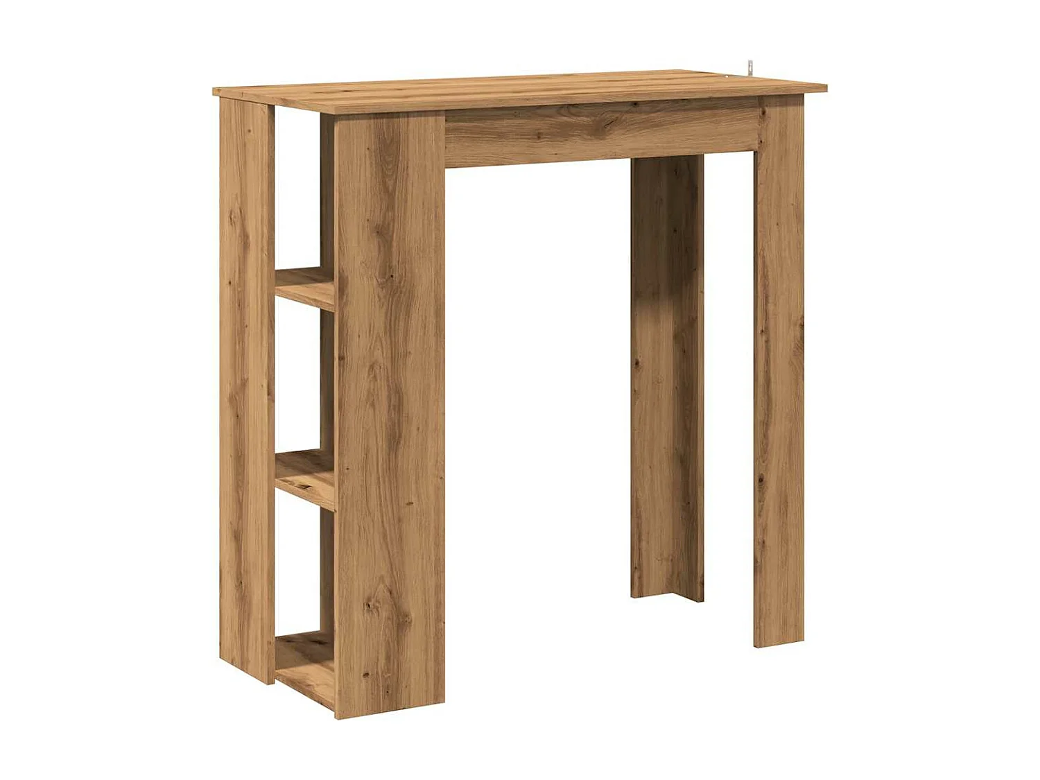 Mesa alta con estante madera roble artisan 102x50x103,5 cm