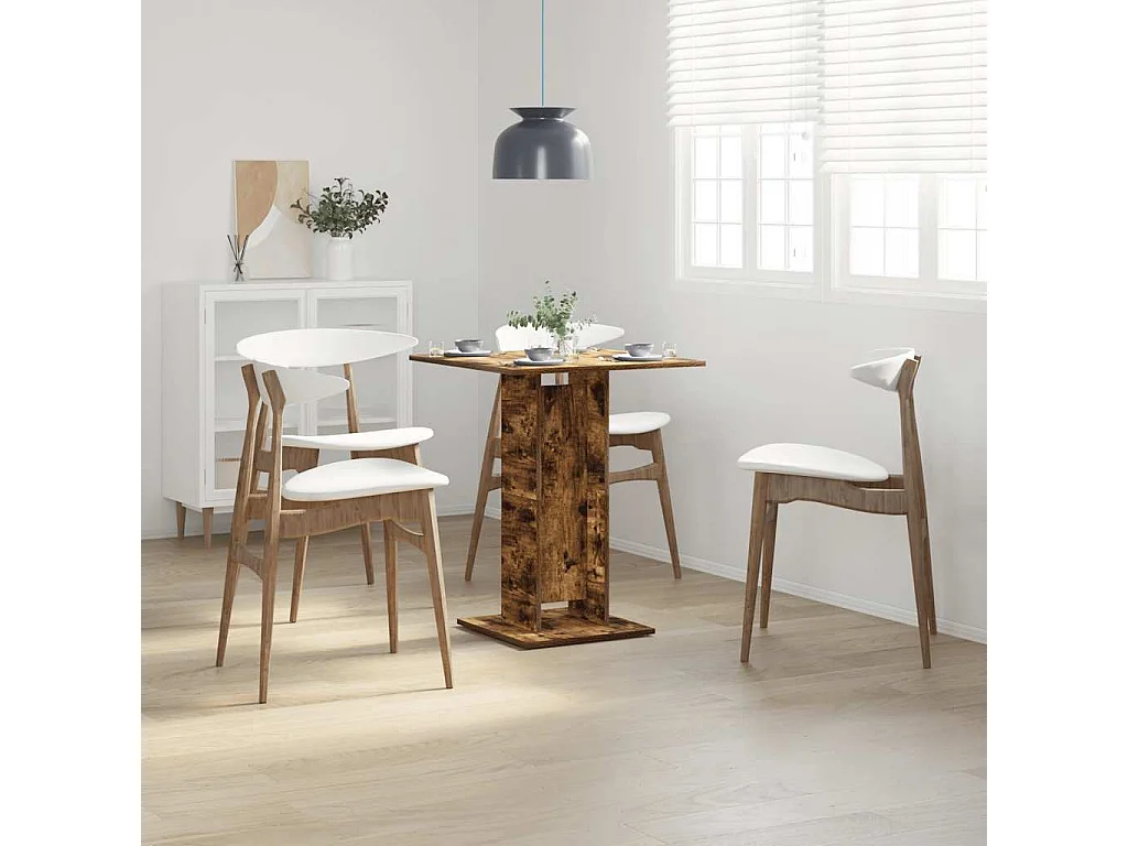 Table de bistro Chêne fumé 60x60x75 cm Bois d'ingénierie