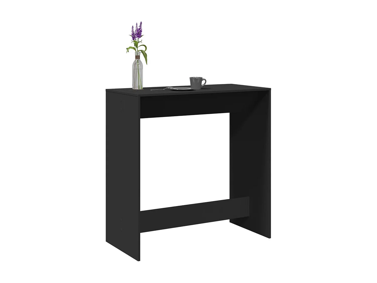 Table de bar noir 102x50x103,5 cm bois d'ingénierie