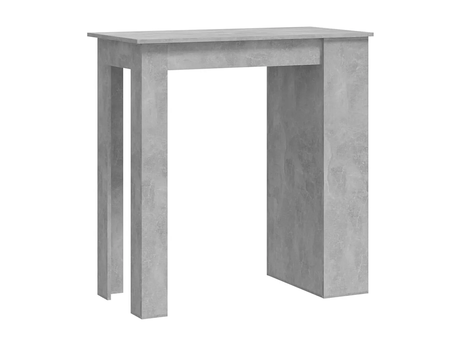Table de bar à étagère de rangement Gris béton 102x50x103,5 cm