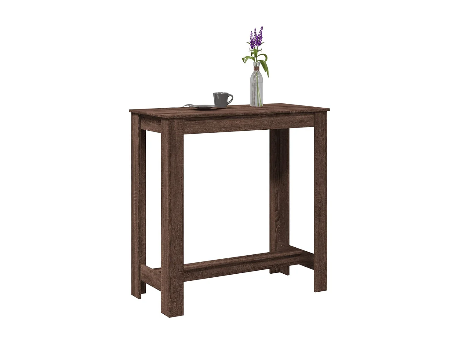 Mesa alta de bar madera ingeniería marrón roble 102x50x103,5 cm