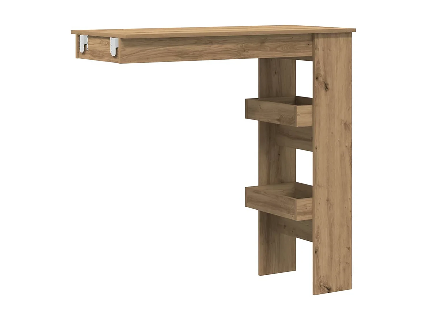 Table de bar murale chêne artisanal bois d'ingénierie