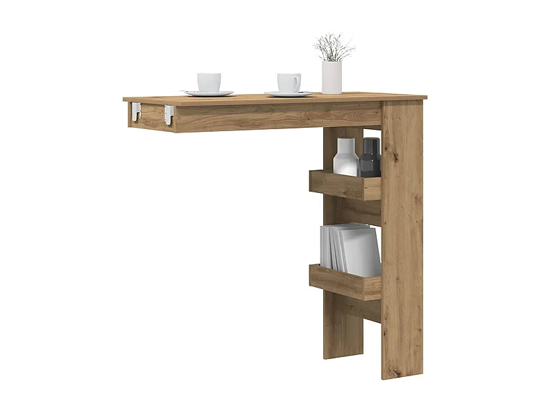 Mesa alta de parede carvalho artesanal 102x45x103,5 cm