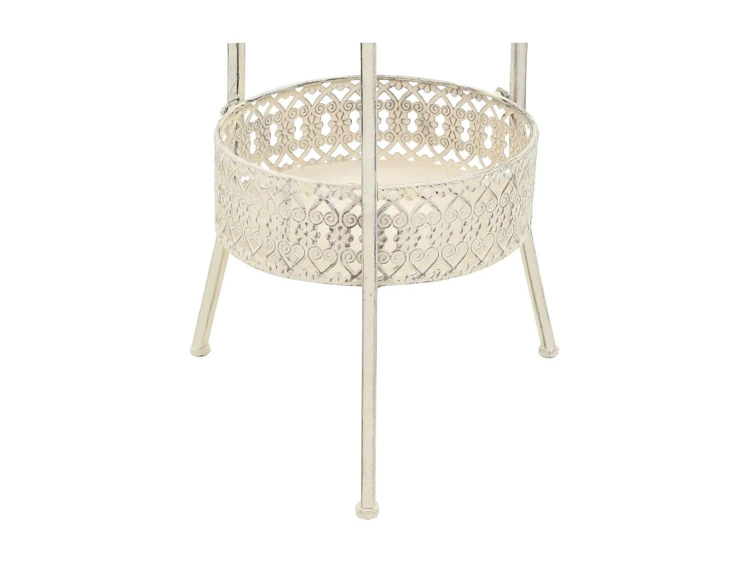 Table de bistro Style vintage Ronde Métal 40 x 70 cm Blanc