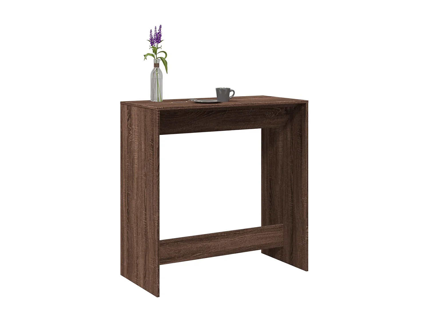 Table de bar chêne marron 102x50x103,5 cm bois d'ingénierie