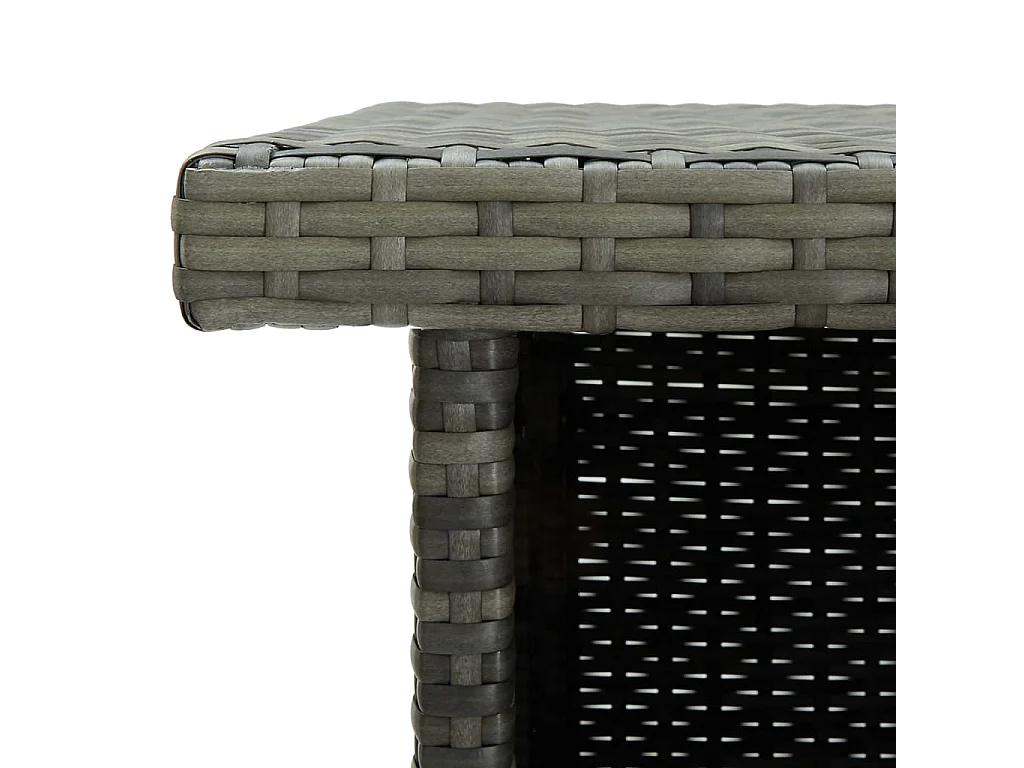 Mesa alta de bar de esquina ratán sintético gris 100x50x105 cm