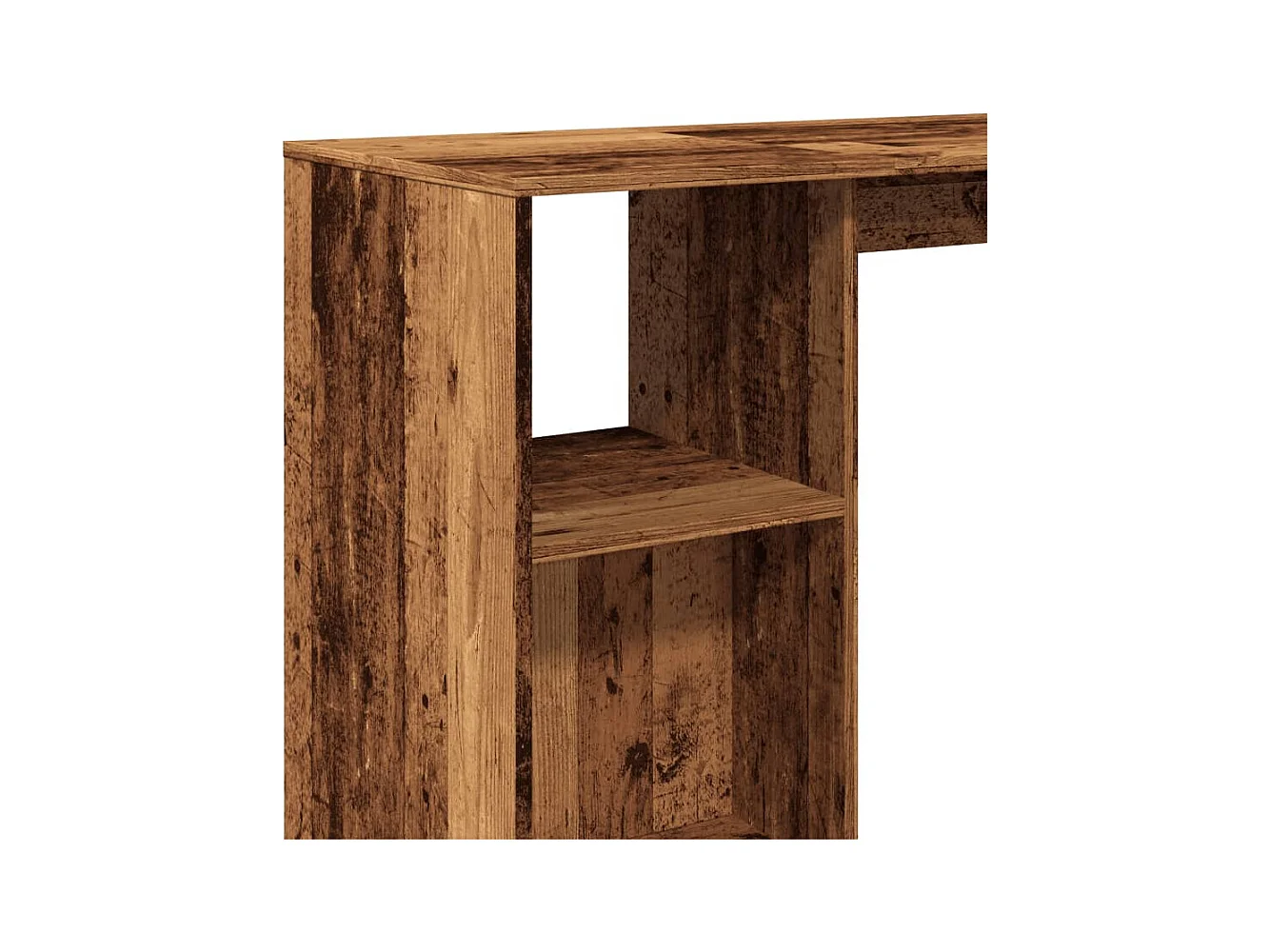 Table de bar avec étagère vieux bois bois d'ingénierie