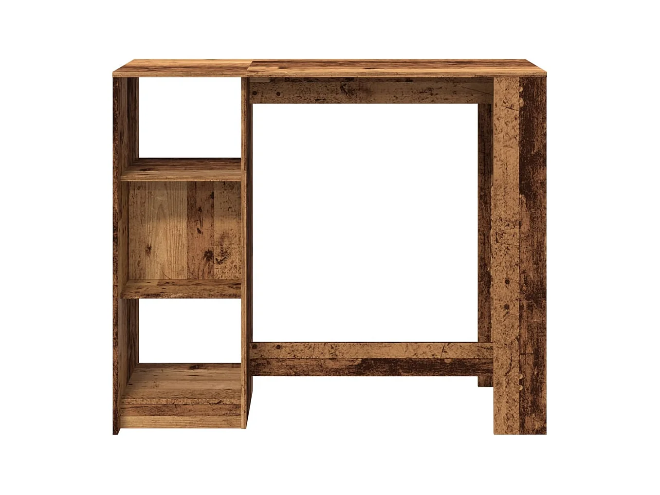 Table de bar avec étagère vieux bois bois d'ingénierie