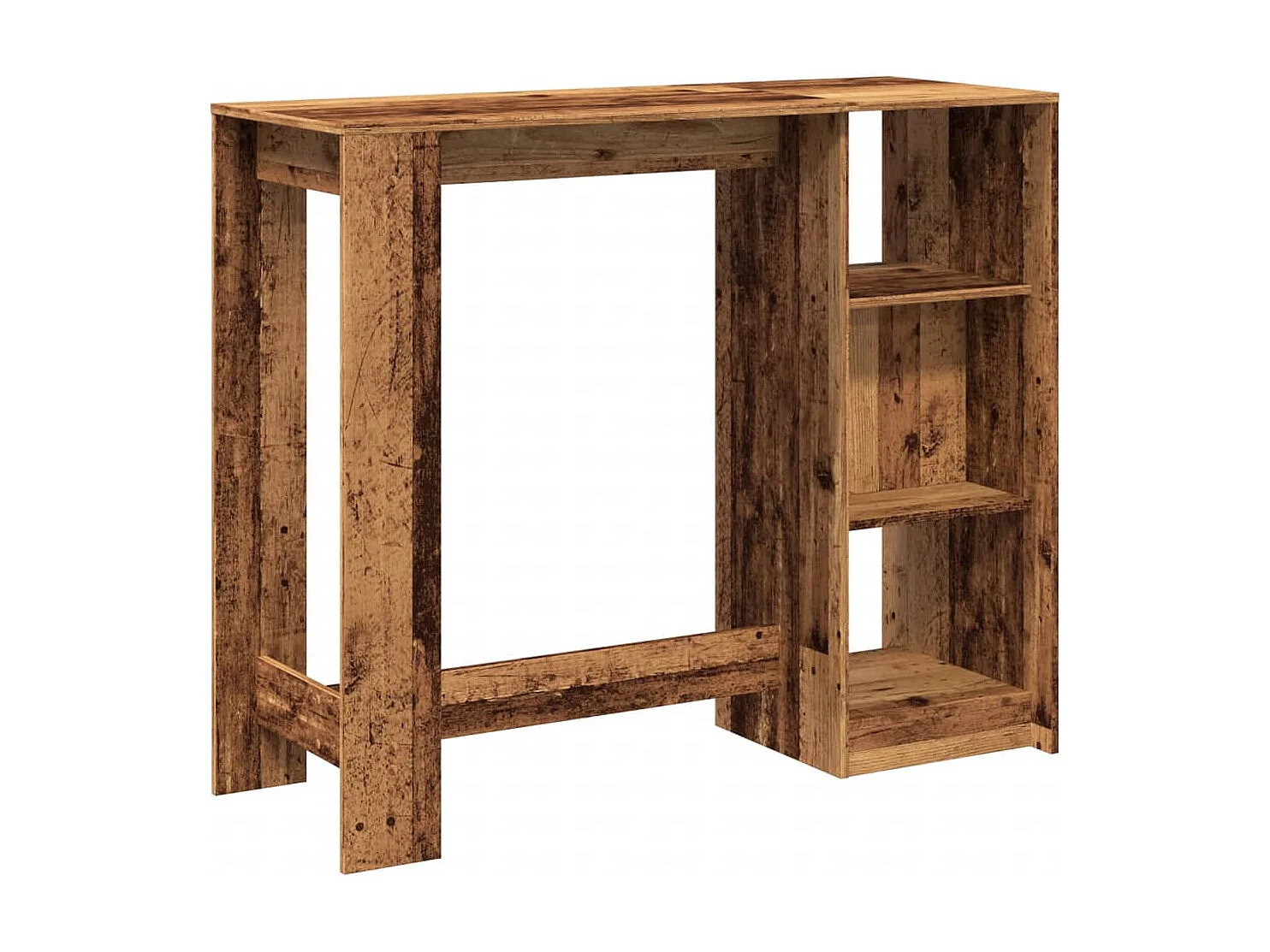 Table de bar avec étagère vieux bois bois d'ingénierie