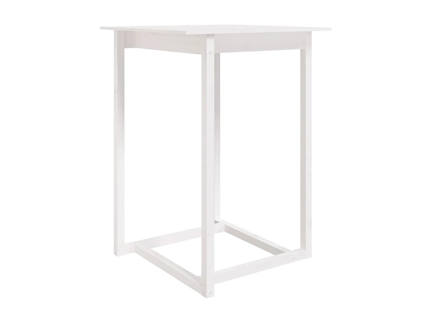 Bartafel 80x80x110 cm massief grenenhout wit