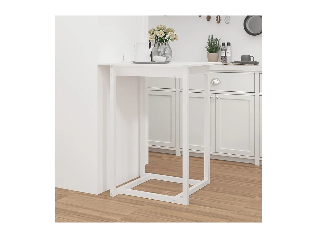 Table de bar Blanc 80x80x110 cm Bois massif de pin