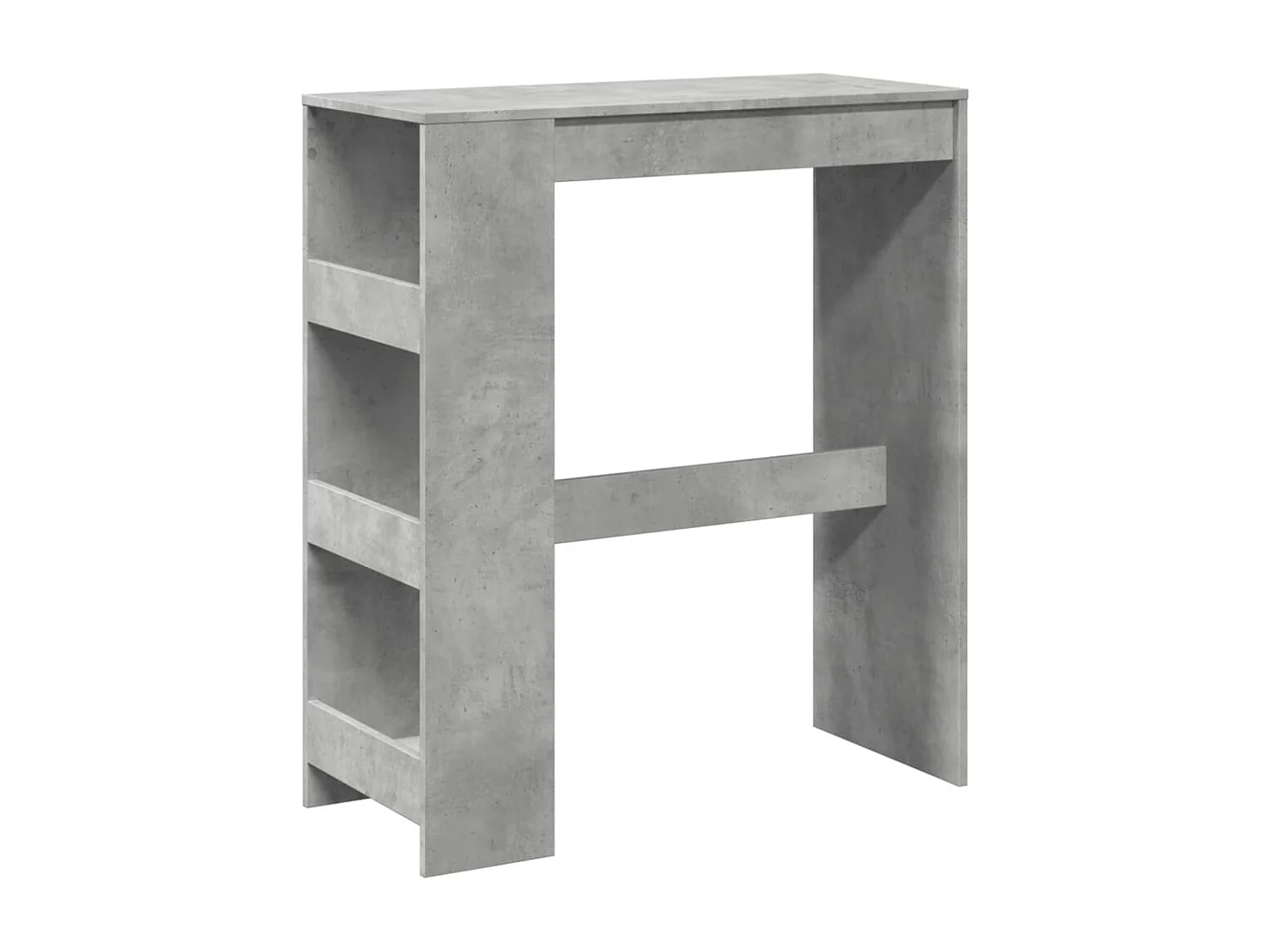 Table de bar avec étagères gris béton bois d'ingénierie