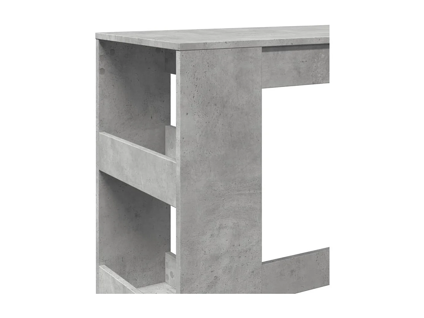 Table de bar avec étagères gris béton bois d'ingénierie