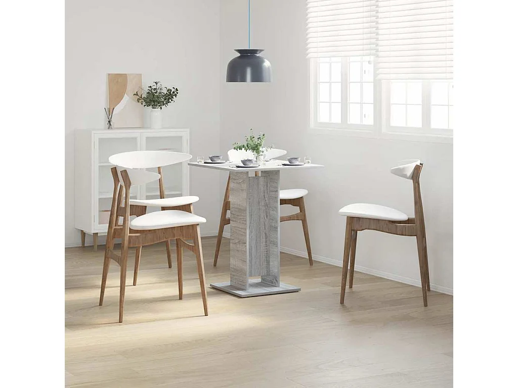 Mesa de bistró madera contrachapada gris Sonoma 60x60x75 cm