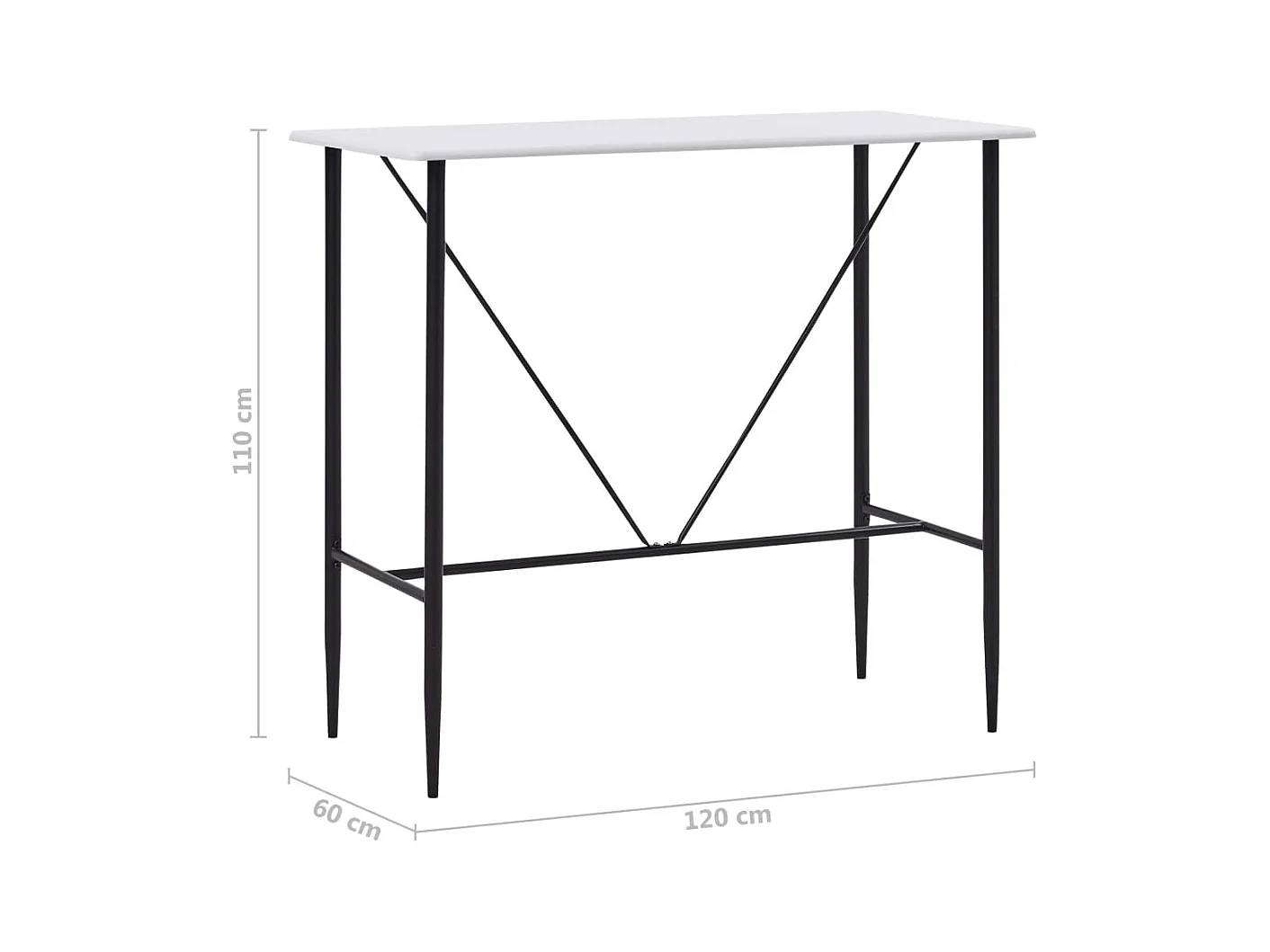 Table de bar Blanc 120 x 60 x 110 cm MDF