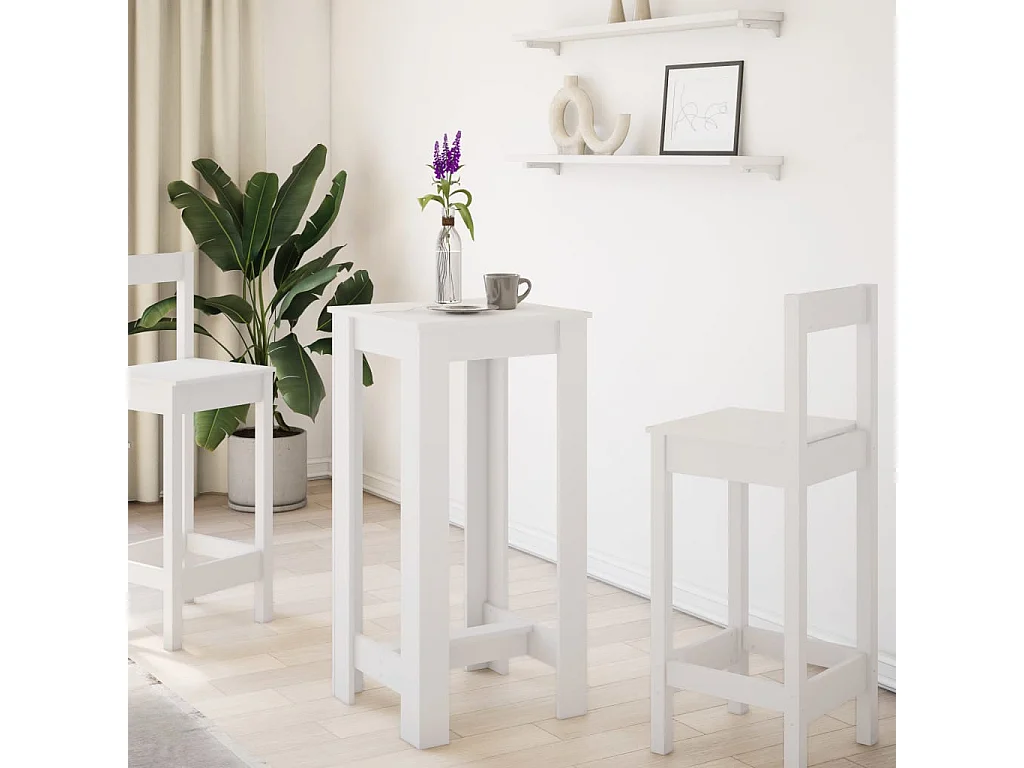 Table de bar blanc 51x50x103,5 cm bois d'ingénierie