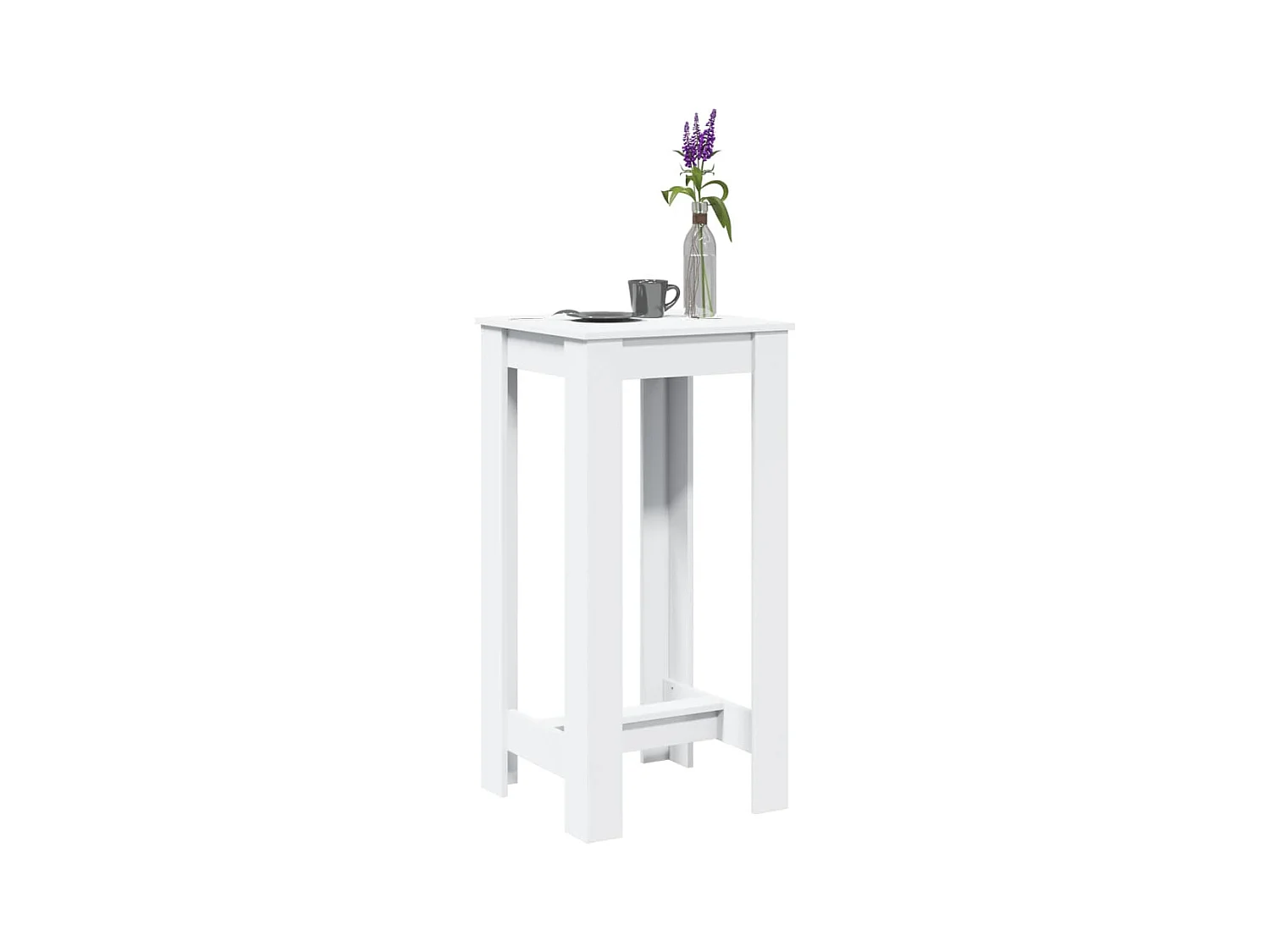 Table de bar blanc 51x50x103,5 cm bois d'ingénierie