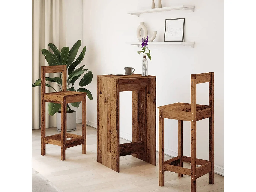 Table de bar vieux bois 51x50x103,5 cm bois d'ingénierie