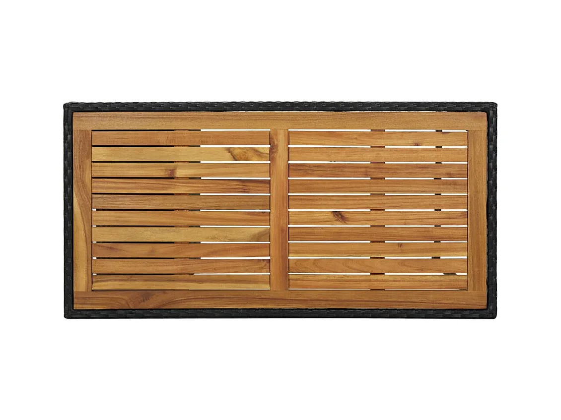 Table de bar avec rangement Noir 120x60x110 cm Résine tressée