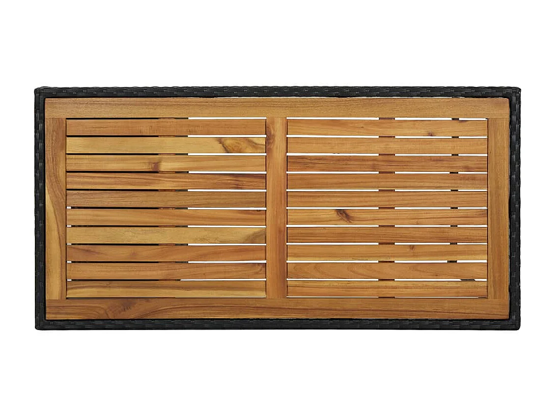 Table de bar avec rangement Noir 120x60x110 cm Résine tressée