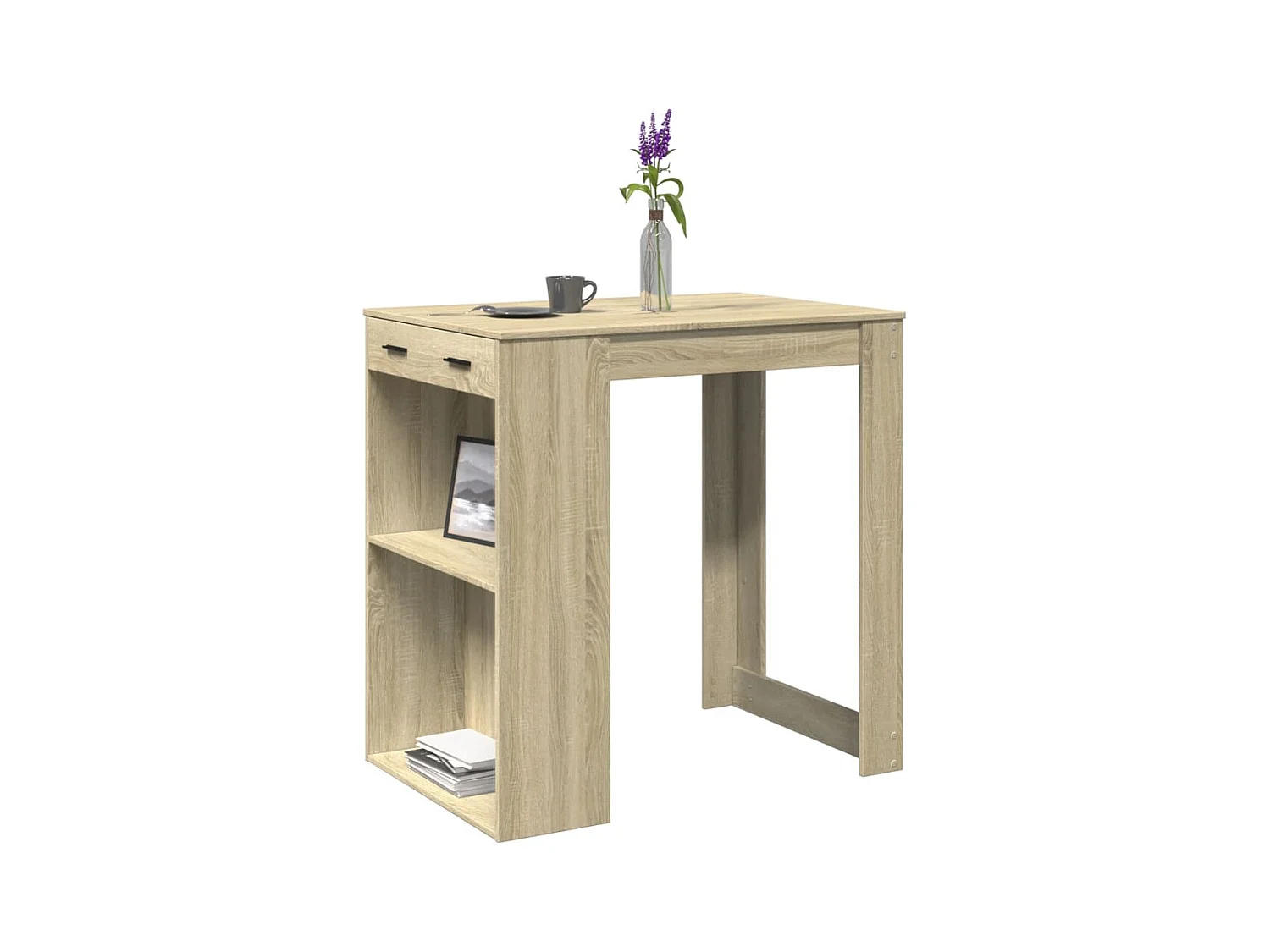 Table de bar chêne sonoma 102x70x103,5 cm bois d'ingénierie