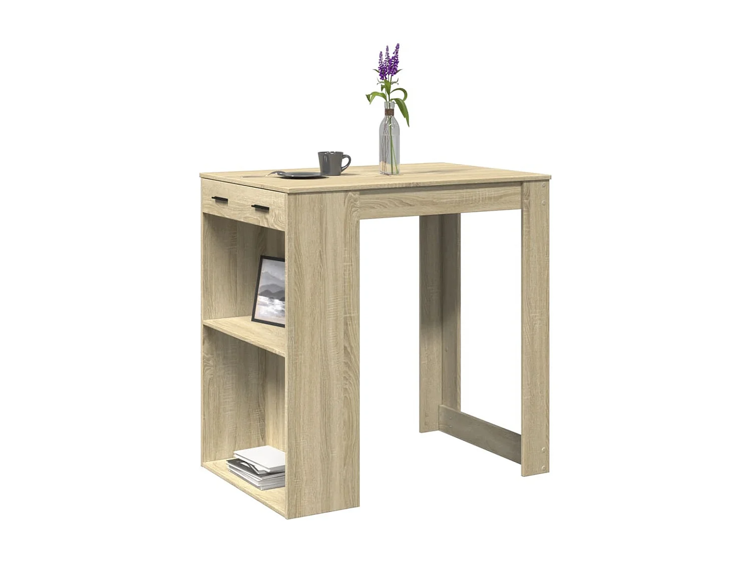 Mesa alta de bar madera ingeniería roble Sonoma 102x70x103,5 cm