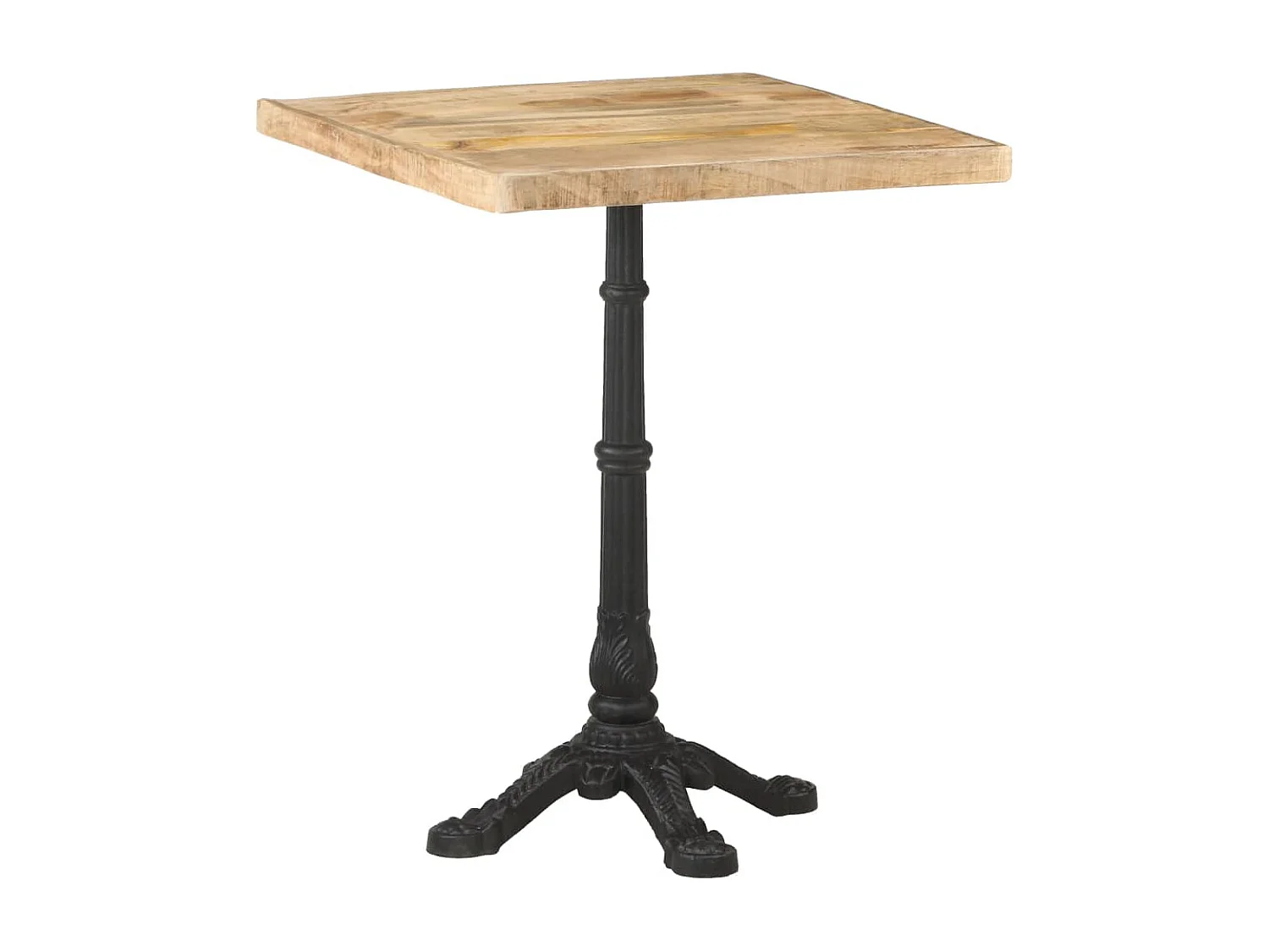 Table de bistro 60x60x77 cm Bois de manguier brut