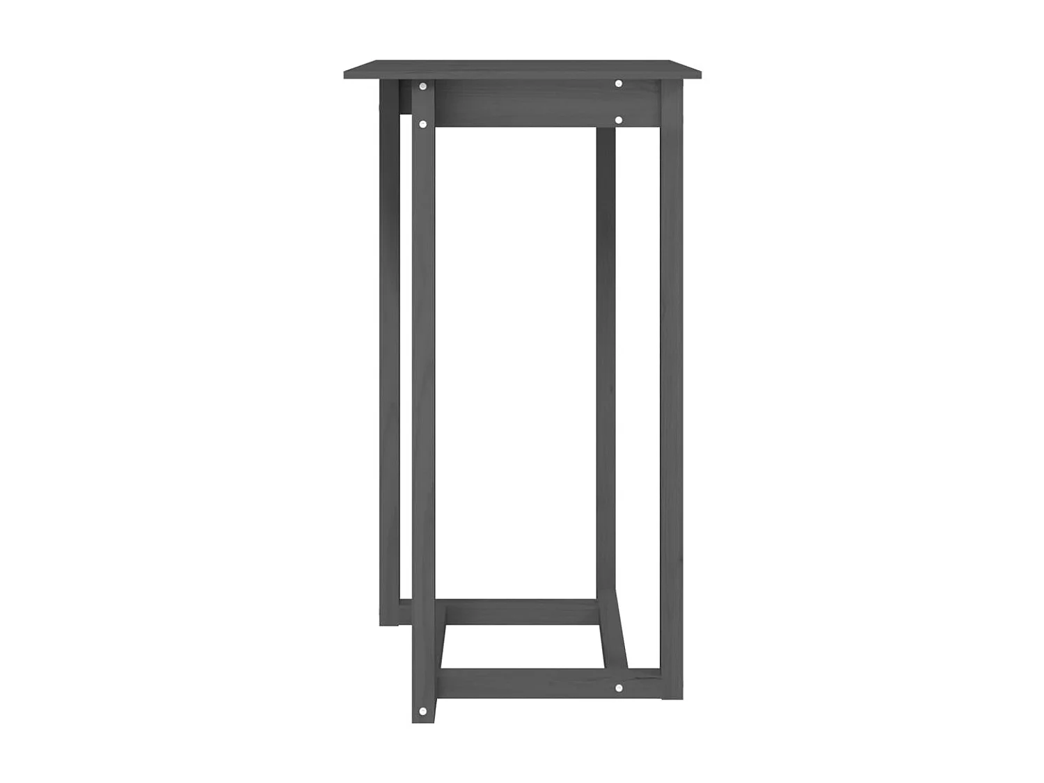 Mesa alta de bar de madera maciza de pino gris 60x60x110 cm
