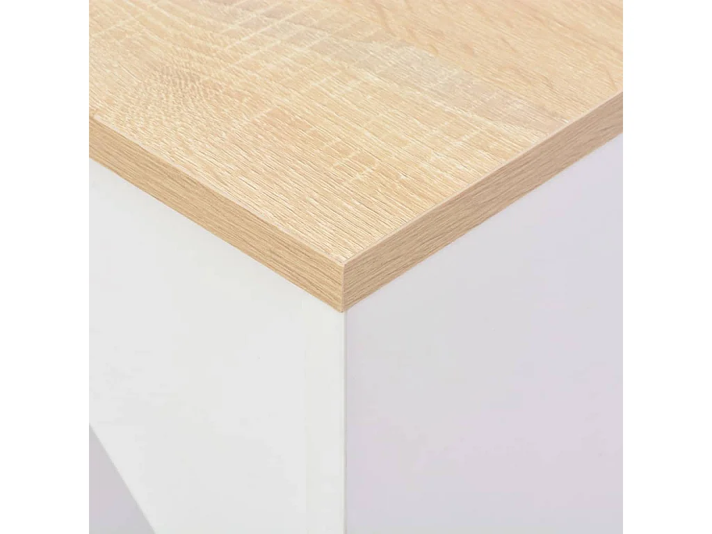 Mesa de bar con estantería móvil blanca 138x39x110 cm