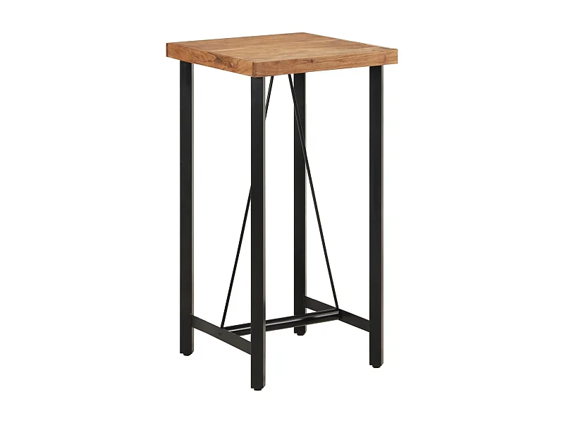 Mesa de bar 55x55x107 cm madeira de acácia maciça e ferro