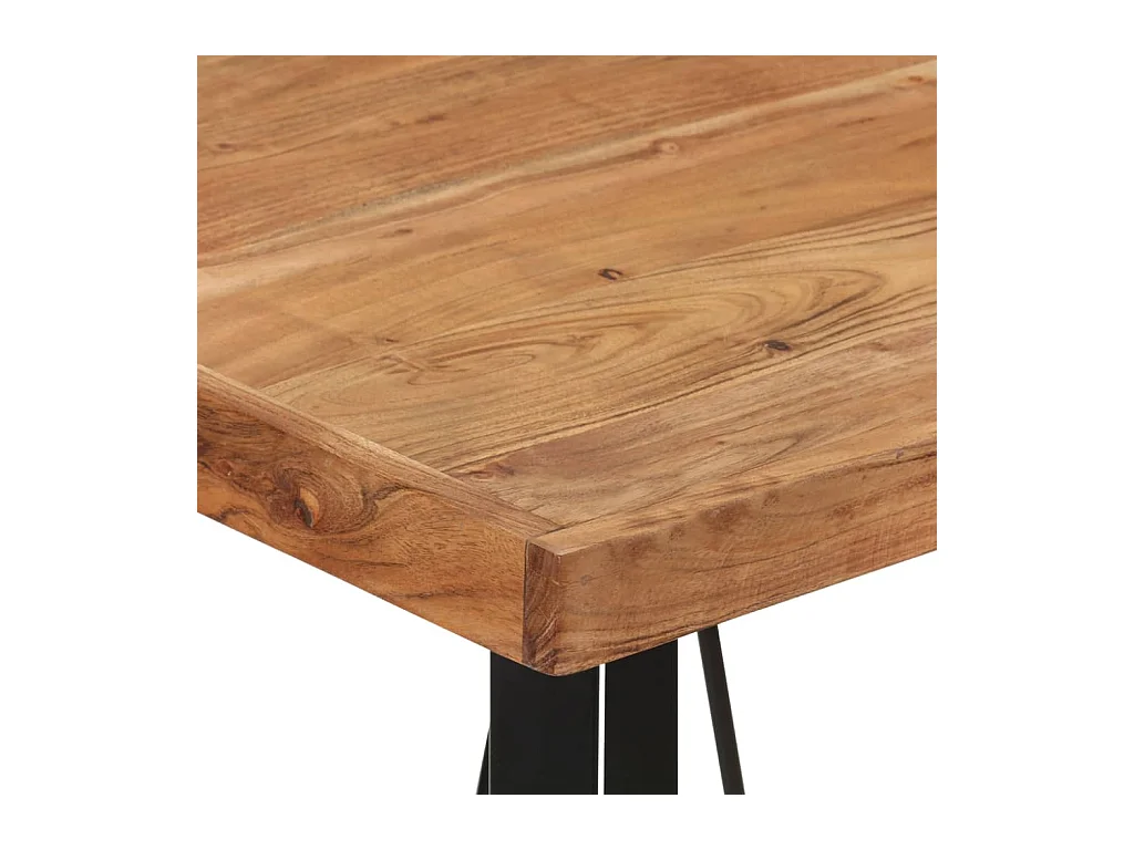 Table de bar 55x55x107 cm bois massif d'acacia et fer