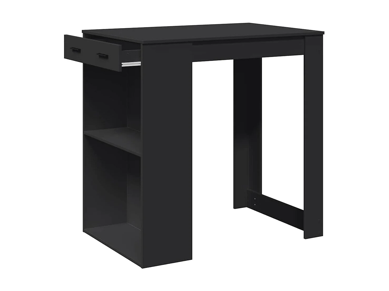 Bartafel 102x70x103,5 cm bewerkt hout zwart