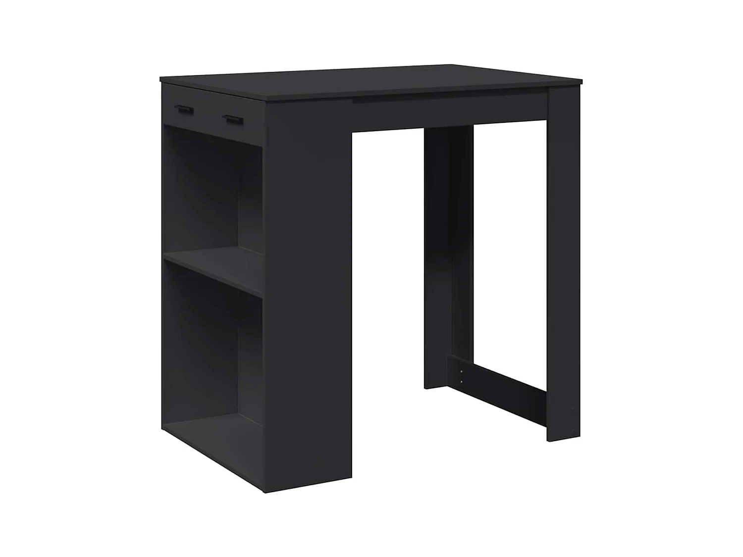 Table de bar noir 102x70x103,5 cm bois d'ingénierie