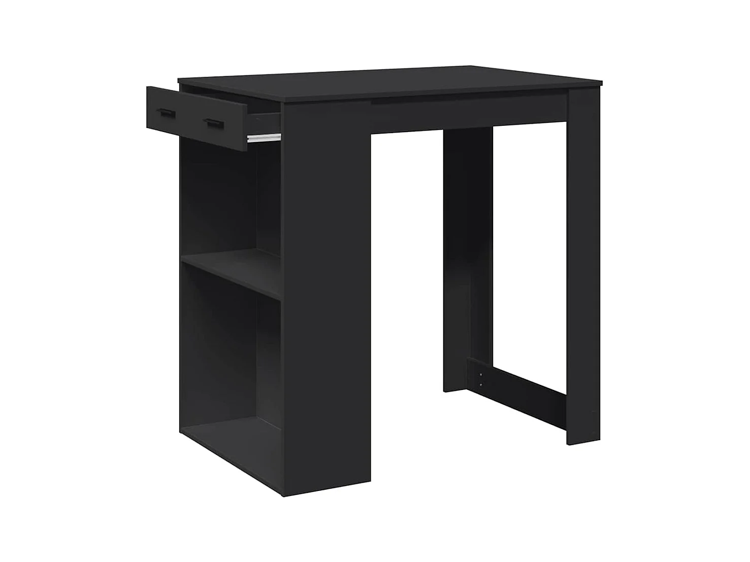 Table de bar noir 102x70x103,5 cm bois d'ingénierie