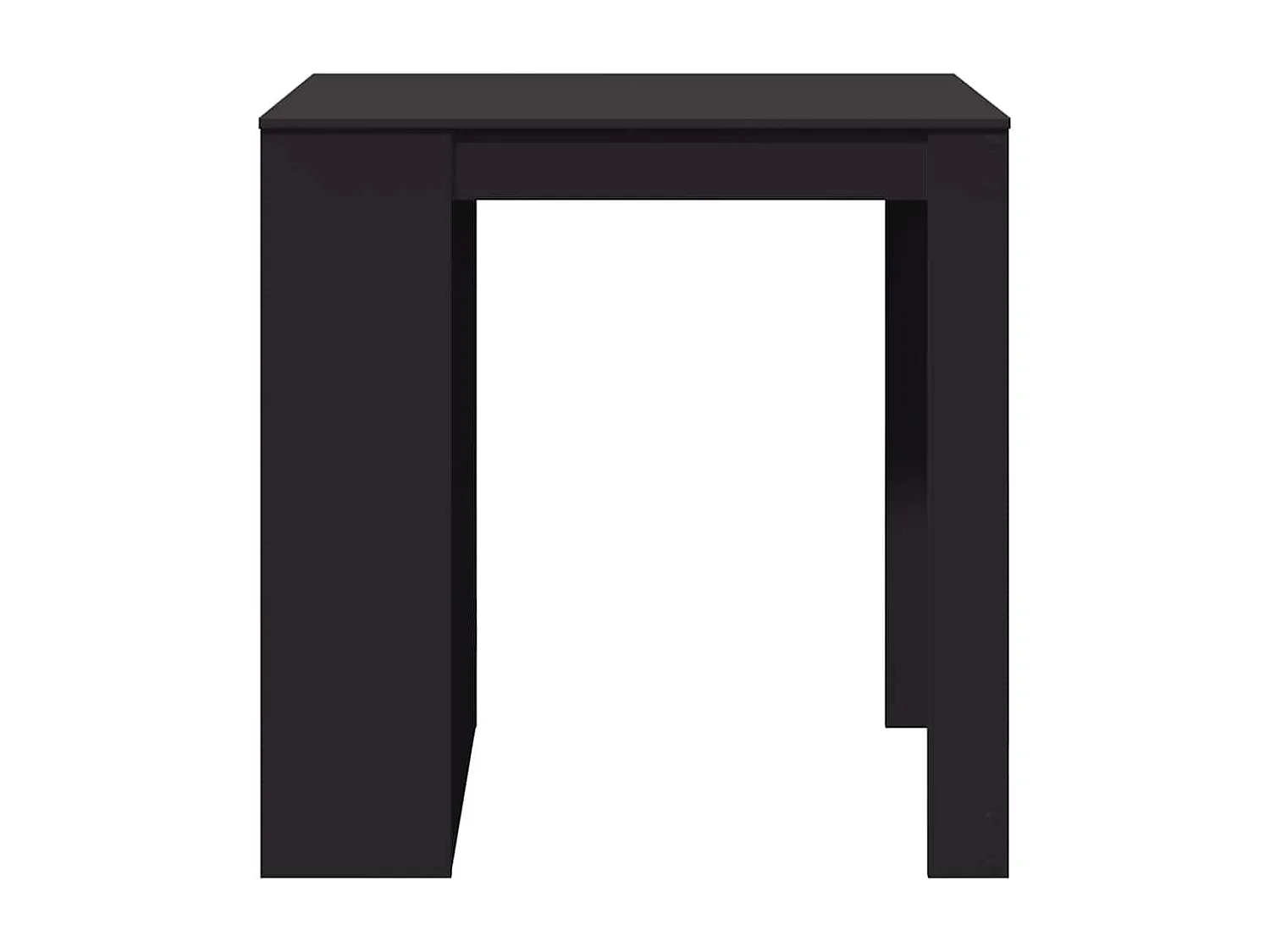 Mesa alta de bar madera ingeniería negra 102x70x103,5 cm