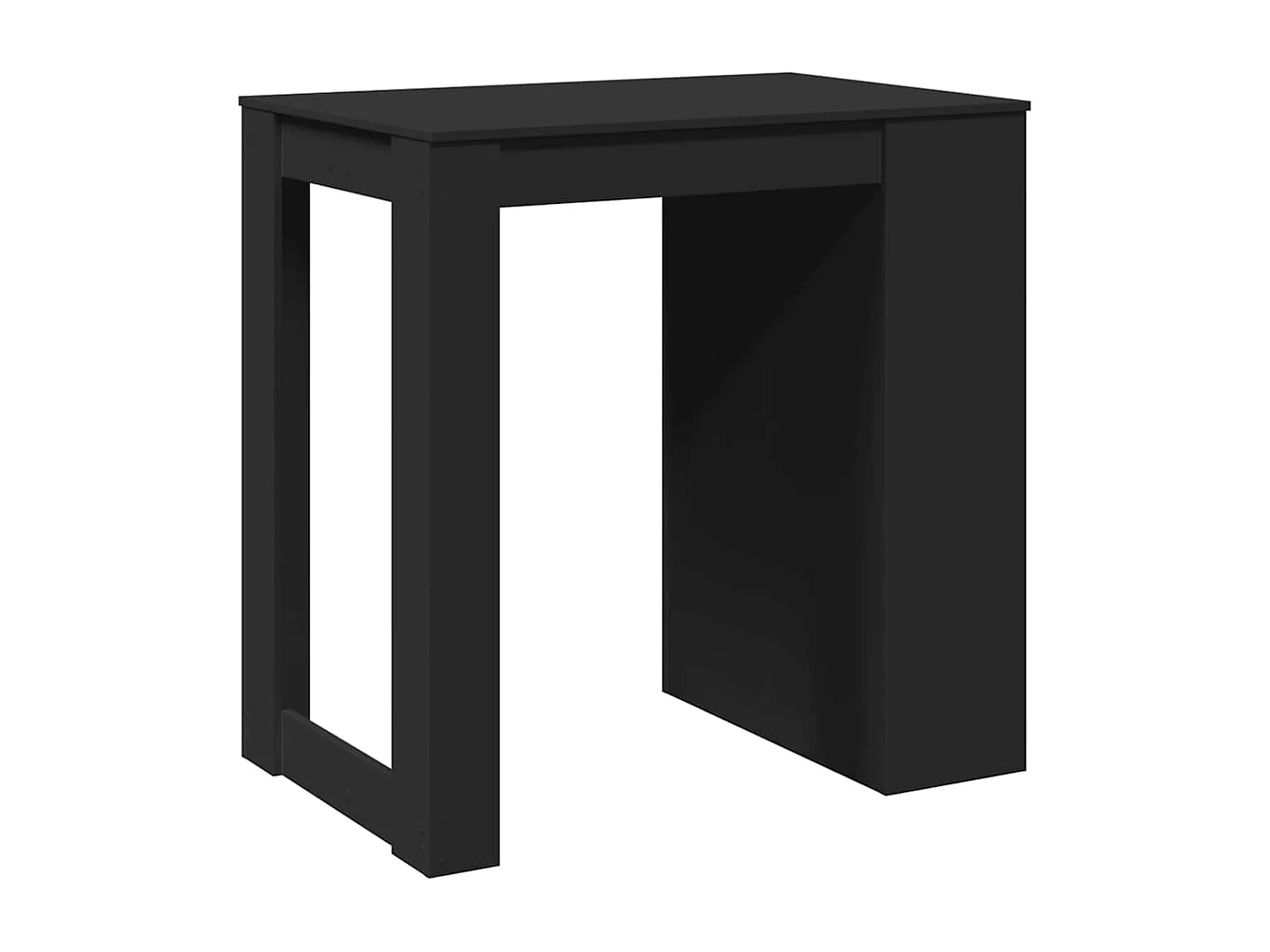 Mesa alta de bar madera ingeniería negra 102x70x103,5 cm