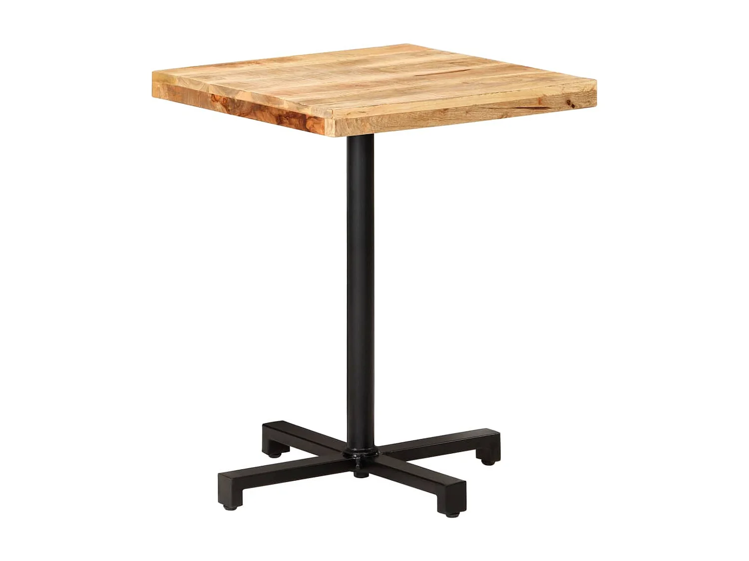Mesa bistrô quadrada 60x60x75 cm madeira de mangueira áspera