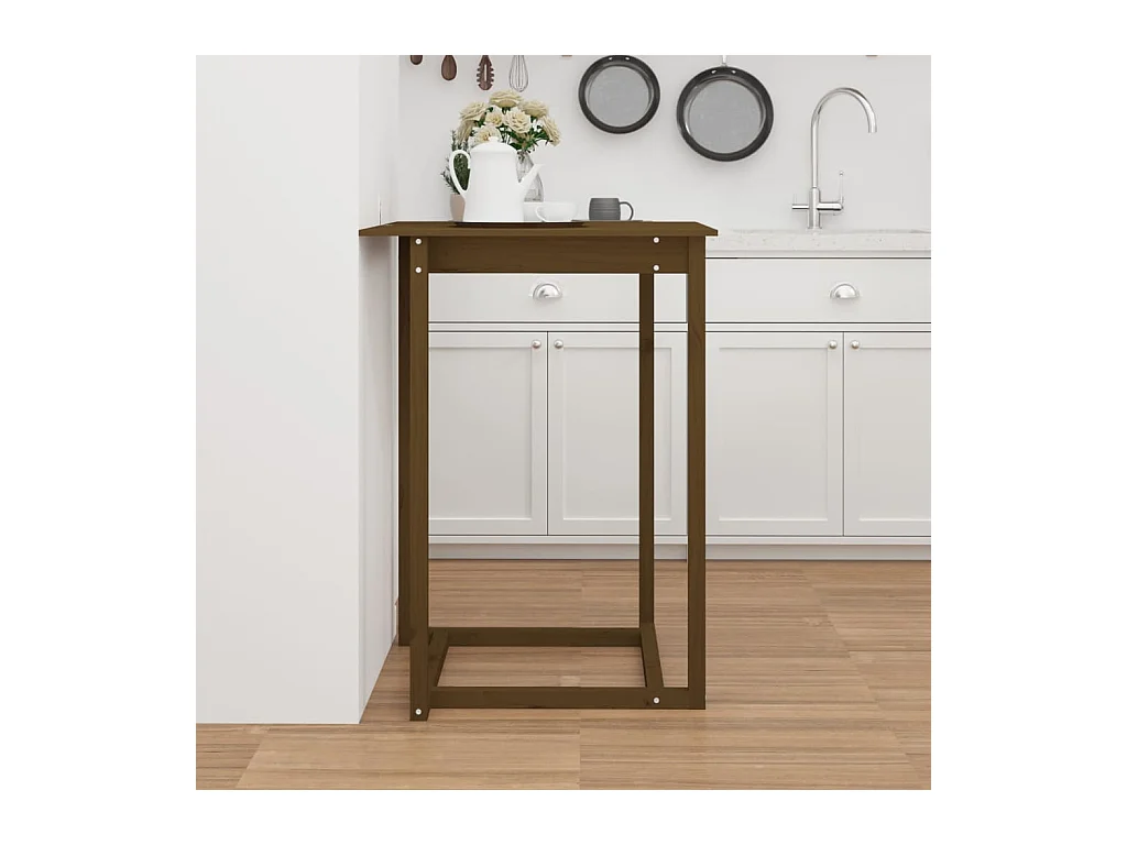 Table de bar Marron miel 80x80x110 cm Bois massif de pin