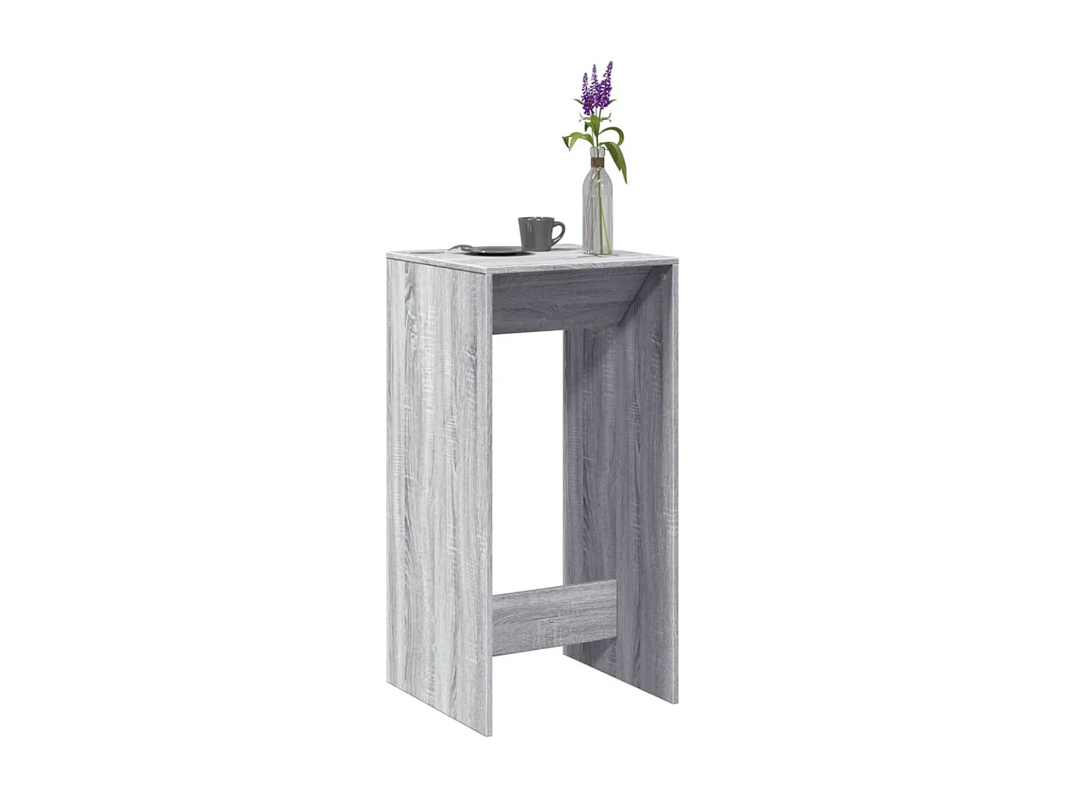 Mesa alta de bar madera ingeniería gris Sonoma 51x50x103,5 cm