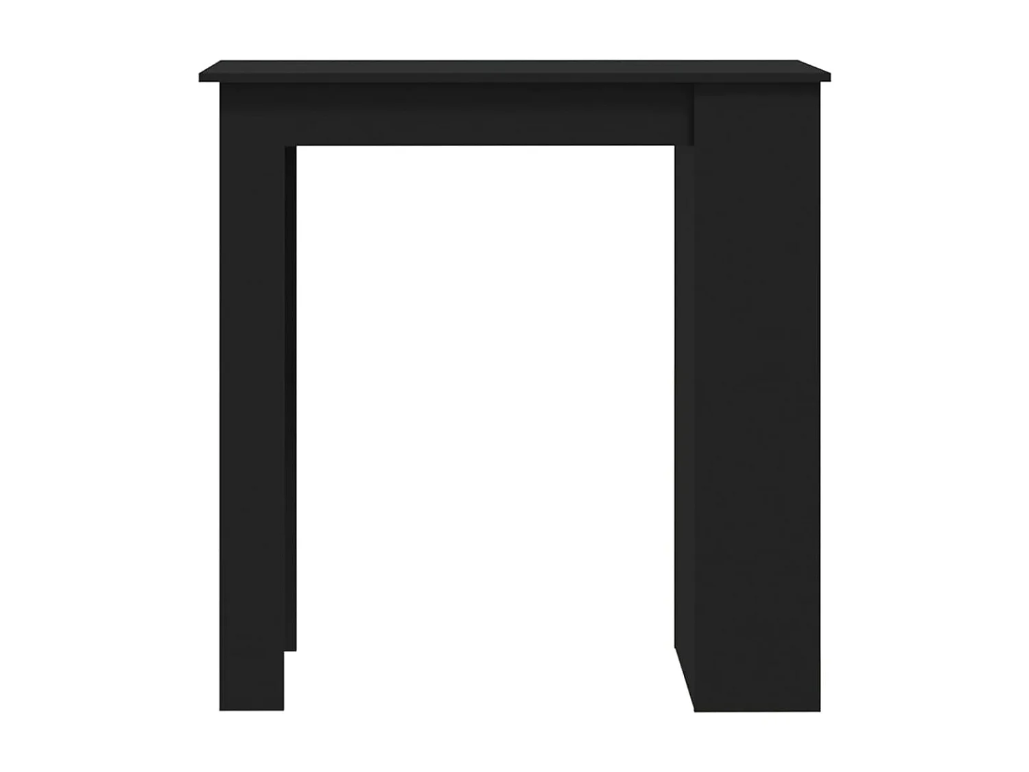 Mesa bar estante almacenaje contrachapada negro 102x50x103,5 cm
