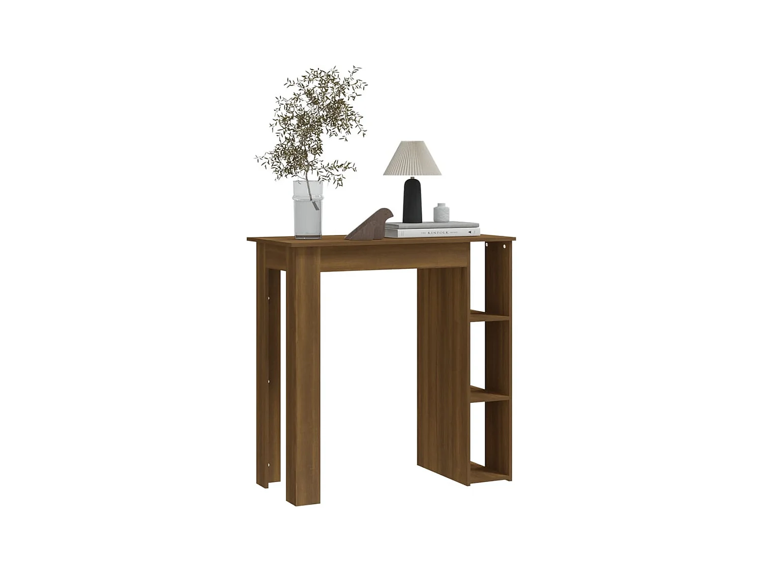 Table de bar avec étagère Chêne marron 102x50x103,5cm Aggloméré