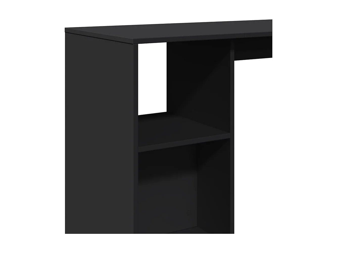 Mesa bar con estante madera ingeniería negra 124x46x103,5 cm